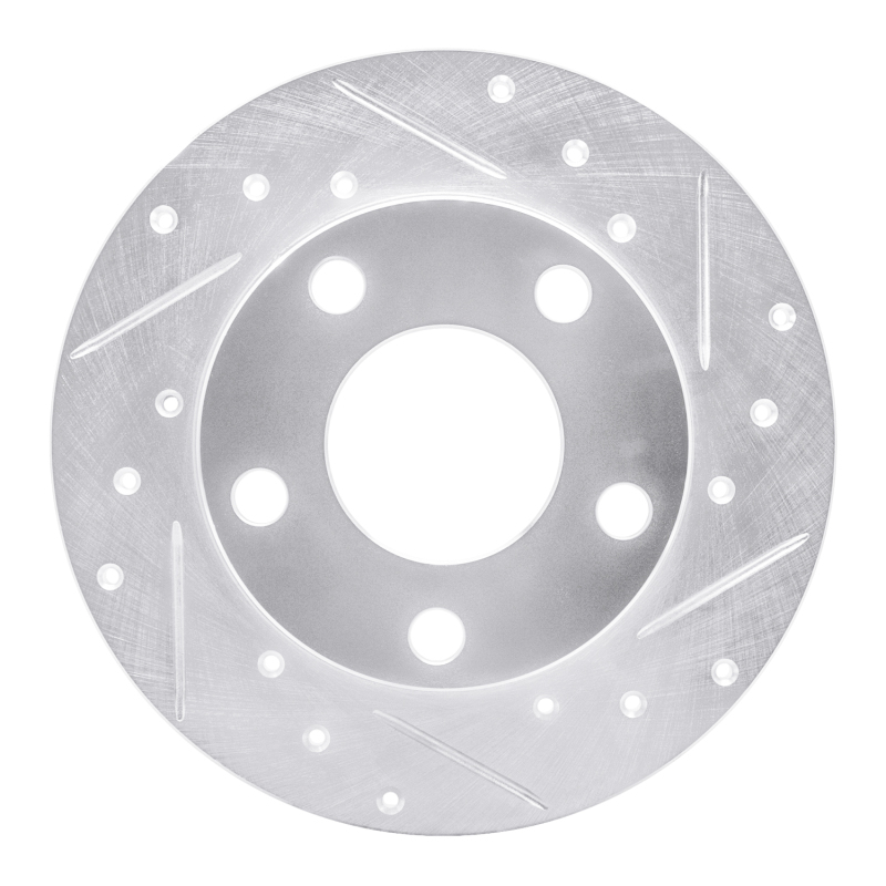 Audi A4 Quattro Brake Rotor (1) - Rear Right - R1 Concepts - Drilled & Slotted - Silver - `96-`05